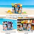 thumbnail image 4 of Sunmmer Beach Beach Bag for Women, Large Breathable Mesh Beach Tote Bag, Nautical Starfish Shells Bags Floral Watercolor Sandproof Lightweight Travel Bags for Vacation Picnic Swimming Pool, 4 of 9