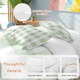 thumbnail image 2 of 3 Piece Sage Green Plaid Duvet Cover Set Full Size, Microfiber Comforter/Quilt Cover with Corner Ties and 2 Pillowcases, Spring Farmhouse Buffalo Checkered All Season Soft Bedding with Zipper Closure, 2 of 8