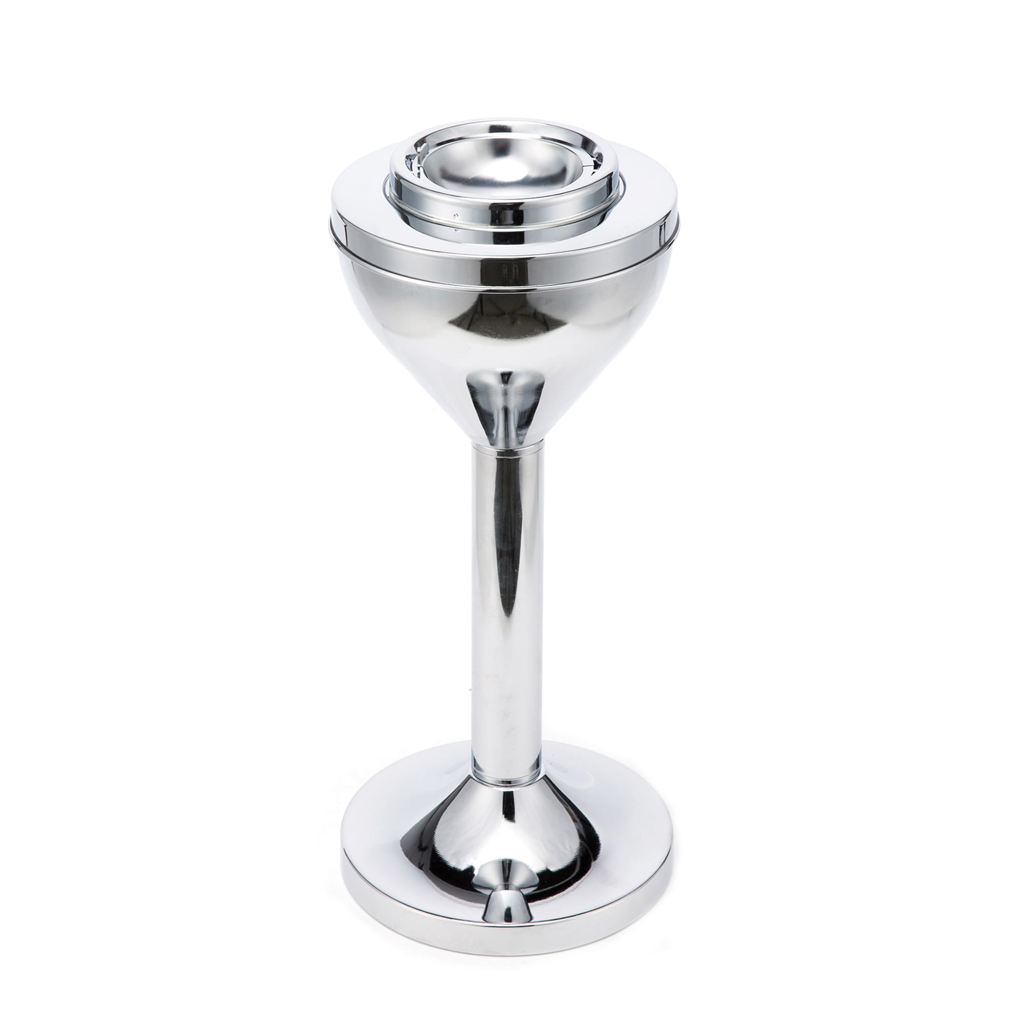 2 Piece Design Standing Ashtray Chrome Finish Height Adjustable 24" Or 16.50"