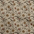 thumbnail image 1 of oneOone Polyester Spandex Light Brown Fabric Floral Retro Craft Projects Decor Fabric Printed By The Yard 56 Inch Wide, 1 of 5