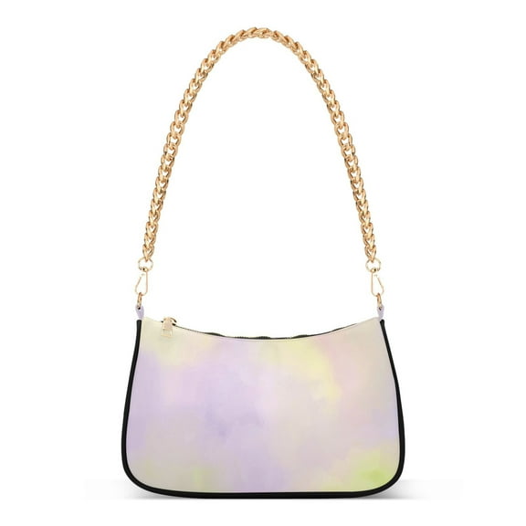 Hologram Shade Boho Tie Dye Womens Chain Shoulder Bag Tote Handbag Clutch Hobo Purse with Zipper for Travel Casual