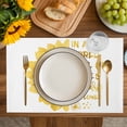 thumbnail image 4 of Yellow Sunflower Placemats Set of 8, Floral Rustic White Quotes Placemats for Dining Table, Place Mats for Kitchen Tabletop, Waterproof Wipeable Dining Table Mats Set, 4 of 9