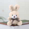 thumbnail image 2 of Cute Beige Plush Rabbit Toy, Soft Stuffed Animal Keychain Ornament, Adorable Plushie For Kids, Room Decor, Collectibles, 2 of 3