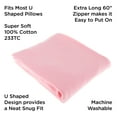 thumbnail image 3 of Lavish Home 61-inch Full U-Shaped Cotton  Body Pillow Replacement Cover for Adult(Pink), 3 of 8