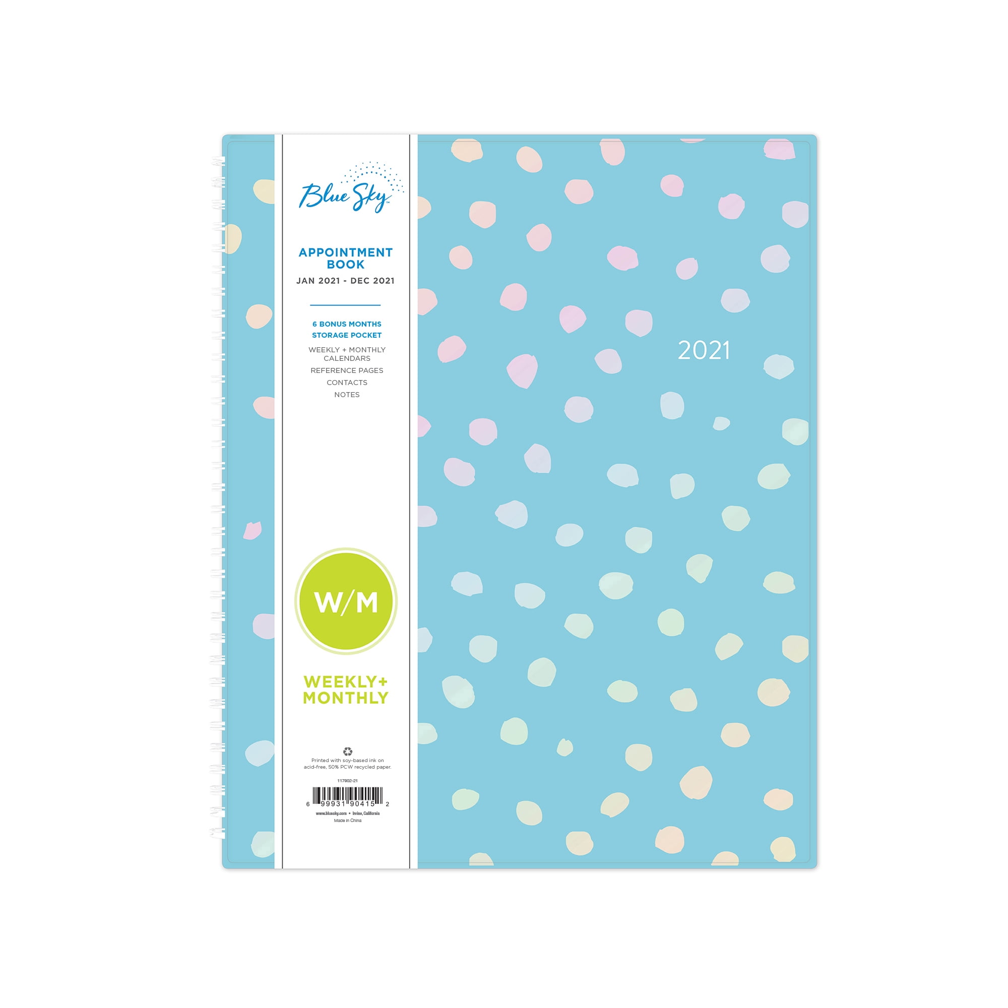 Blue Sky 2021 Planner Organizer Weekly Monthly Calendar Agenda Schedule Book NEW