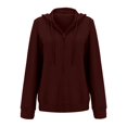 thumbnail image 5 of HLKJKLS Long Sleeve Shirts For Women Zip Up Hooded Cardigan With Large Pockets Long Sleeve Polyester Cotton Blend Red S-3Xl, 5 of 8