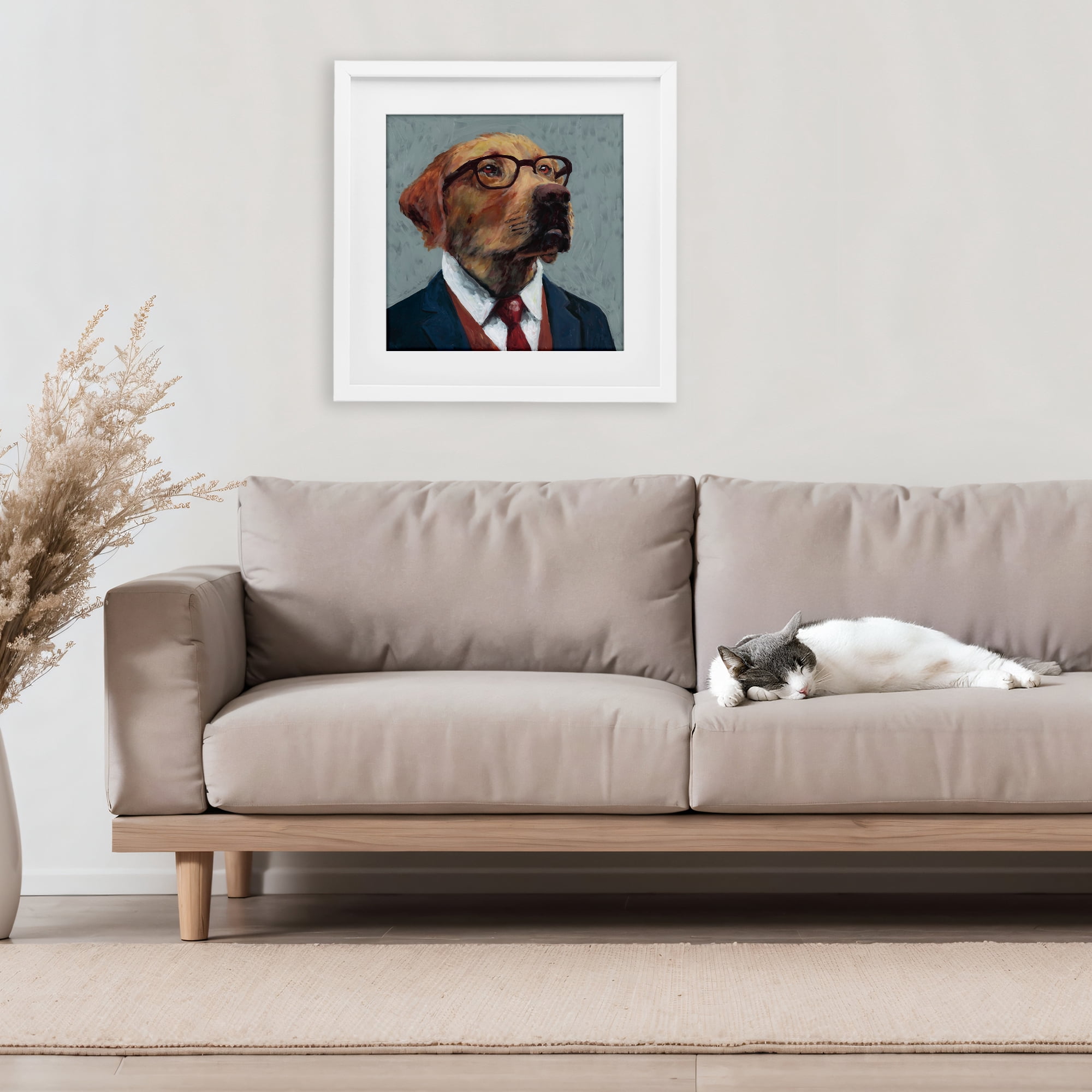 Stupell Industries Bark Kent Portrait White Framed Print Under Glass, design by Studio Bautista
