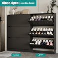 Shoe for Entryway with 3 Flip Drawers White Tall Wood Shoe