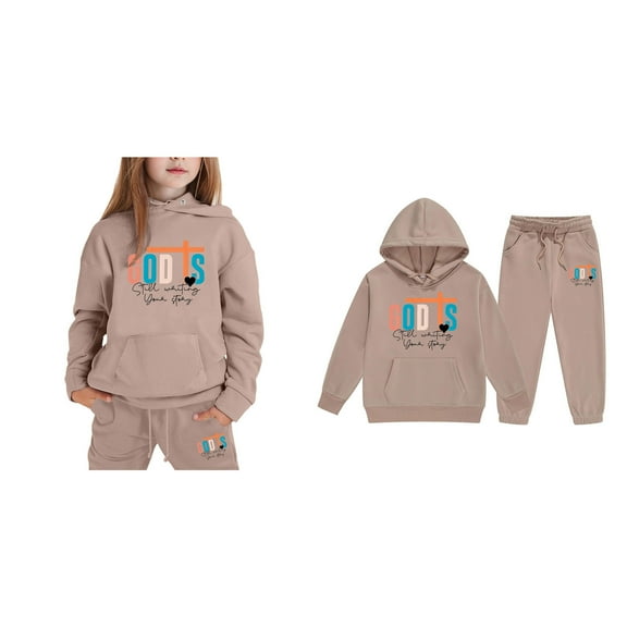 KidS Boys Trust in the Lord Hoodies Long Sleeve Fashion Graphic Hoodies Girls Oversize Pullover and Jogger Pants 2 Pcs Fall Winter Clothes Cute Sweatshirt 7-8 Years Cute Boys Girls Clothing