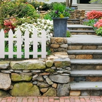 LEORX White Plastic Garden Fence 2Sets 11.8Inch Height for Outdoor Garden