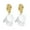 White, variant on Eosunjian 1 Pair Drop Earrings Flower Petal Pendants Exaggerated Electroplating Crackle Shell High Gloss Dress Up Fashion Item Trendy Women Dangle Earrings Costume Supplies White