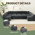 thumbnail image 6 of Oversized Cloud Couch Sectional for Living Room - 12 Seaters Modular Sectional Sofa with Ottoman Convertible L/U Shaped Boneless Design Warm Couches, 6 of 7