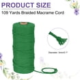thumbnail image 2 of Braided Macrame Cord, 3mm x 109 Yards Natural Cotton Rope Macrame Yarn Bohemia Craft String with Scissors(Deep Green), 2 of 7