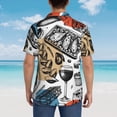 thumbnail image 4 of Disketp Hawaiian Shirts For Men,French Food Print Mens Casual Short Sleeve Button Down Shirts Beach Shirt, 4 of 7