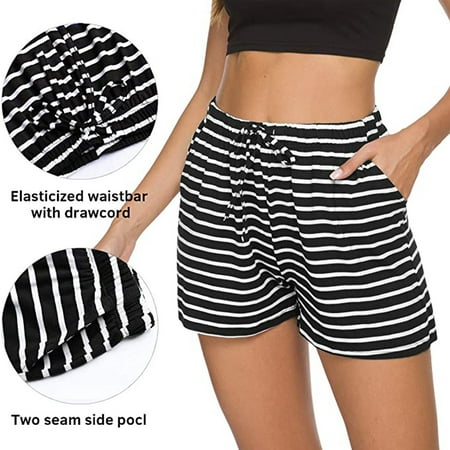 

Leylayray Womens Pants Women Pajama Shorts Soprt Pants Sleep Shorts Pajama Bottoms Black S
