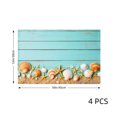 thumbnail image 3 of Joocar Beach Theme Shell And Starfish Design Turquoise Wood Plank Pattern Linen Table Mats Set Of 4 For Home Kitchen Table Decor 12x18 inch, 3 of 3