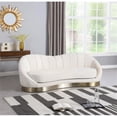 thumbnail image 2 of Pemberly Row Modern / Contemporary Upholstered Cream Finish Velvet Sofa, 2 of 7