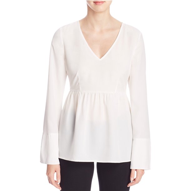 Blusa con péplum sólido Finity para mujer blanco 8
