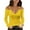 Yellow, variant on tarylea Going out Tops for Women Mental Buckle Strap off Shoulder Tops Deep V Neck Long Sleeve Blouse Fitted Cute Tops