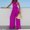 Purple, variant on Women Jumpsuits Formal Halter Sleeveless Baggy Long Pants Cutout One Piece Jumpsuits Crew Neck Baggy Overalls Going Out Date Night Womens Rompers For Summer M