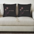 thumbnail image 3 of Set of 2 18x18in Throw Pillow Covers with Minimalist Design Purple Stems ' Just Breathe ' Quote - Perfect for Couch Bed Car, 3 of 8