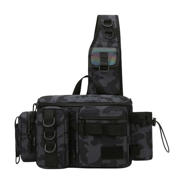Bolsa de almacenamiento para aparejos de pesca kusrkot Paquete de aparejos de pesca negro talla L