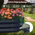 thumbnail image 4 of Raised Garden Bed, Outdoor Galvanized Planter Boxes, Beds with Metal Plant Stakes, Large Stock Tank, for Vegetables 4×2×1ft, Gray, 4 of 7