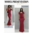 thumbnail image 4 of STARVNC Women Boat Neck Short Sleeve Bodycon Fishtail Maxi Dress, 4 of 4