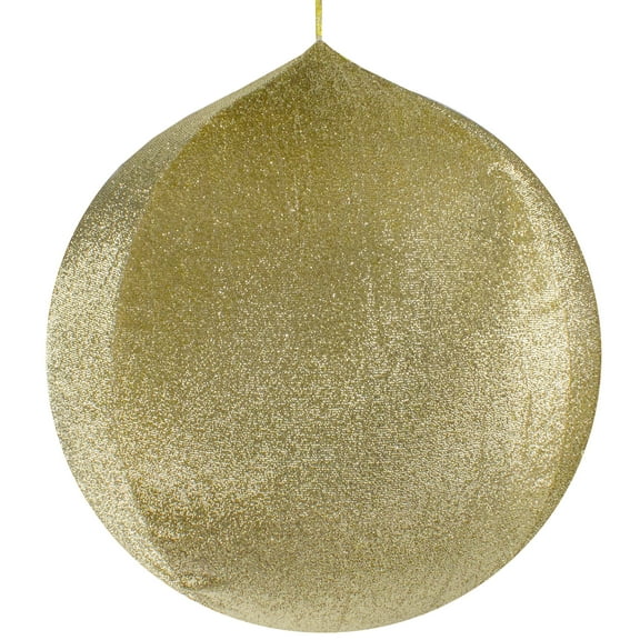 Northlight Inflatable Tinsel Commercial Outdoor Christmas Ball Ornament Decoration - 27.5" - Gold