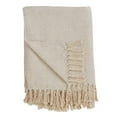 thumbnail image 2 of SARO TH258.I5060 Cotton Throw Blanket with Diamond Weave Design  Ivory, 2 of 5