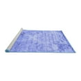 thumbnail image 2 of Ahgly Company Machine Washable Indoor Round Abstract Blue Contemporary Area Rugs, 4' Round, 2 of 4