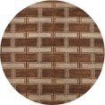 thumbnail image 1 of Ahgly Company Machine Washable Indoor Round Contemporary Tiger Orange Brown Area Rugs, 4' Round, 1 of 7
