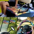 thumbnail image 2 of XYZCANDO Tropical Palm Tree 4 Piece Golf Cart Seat Covers Golf Cart Steering Wheel Covers Golf Cart Flag Universal Golf Cart Blanket 14 Inch Steering Wheel Cover Hawaiian Golf Cart Banner Blue, 2 of 7