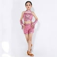 thumbnail image 2 of TAIAOJING Girls Dance Outfits Sets Performance Sleeveless Tops Shorts Fringe Set For Kids Toddler Summer Elastic Playwear Lovely 6-7Y, 2 of 4