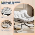 thumbnail image 4 of EastVita Outdoor Rattan Egg-Shaped Rocking Chair White, 4 of 7