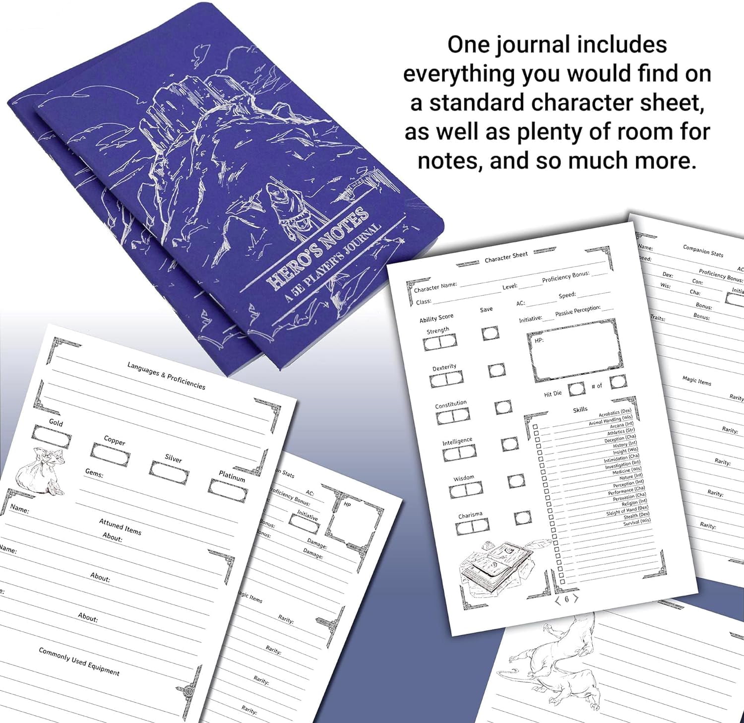 1985 Games Players DND Notebook Character Journal Purple