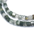 thumbnail image 3 of 2strands Natural Moss Agate Beads Strands Cube 3~4.5x3~4.5x3~5mm Hole: 0.8~1mm about 89~97pcs/strand 15.1~15.5 inch(38.5~39.5cm), 3 of 3