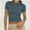 Blue-green, variant on Womens Basic Short Sleeve Slim Fit T Shirts Soft Crewneck Crop Tee Summer Cute Gym Fashion Clothes