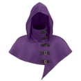 thumbnail image 2 of Hvyesh Medieval Renaissance Crop Cape Gothic Vintage Hood Shawl Unisex Hooded Cowl Steampunk Cosplay Costume, 2 of 10