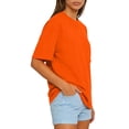 thumbnail image 3 of Lumtrix Womens 2026 Spring Summer Going Out Tops Casual Short Sleeve Crewneck Loose Fit Basic Oversized T Shirts Saffron 2XL, 3 of 4