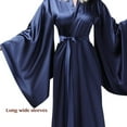 thumbnail image 3 of YAOLAN Women's Silk Kimono Long Robe Satin Bridesmaid Wedding Sleepwear Plus Size, 3 of 5