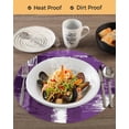 thumbnail image 3 of 13 Inch Round Placemats Set of 6, Purple Abstract Non Slip Heat Insulation PP Table Mats, Modern Mottled Art Oil Painting Washable Place Mats for Kitchen Dining Party Table Decor, 3 of 7