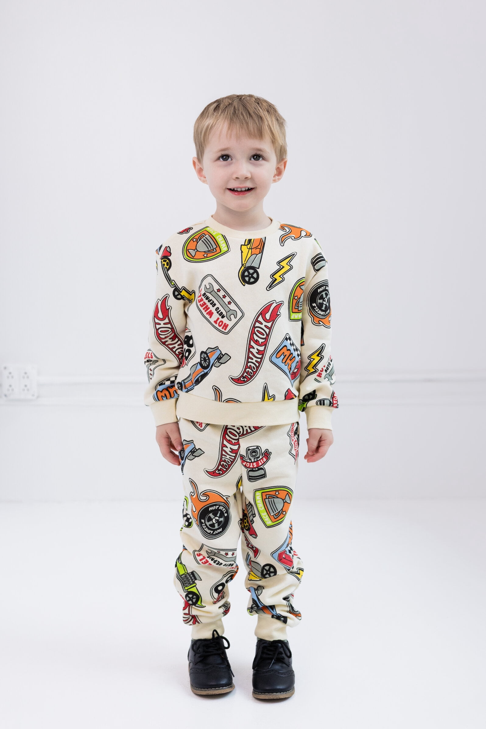 Hot Wheels Fleece Sweatshirt and Jogger Pants Outfit Set Toddler to Big Kid