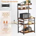 thumbnail image 2 of Alacena de Almacenamiento de 5 Niveles, Estante de Cocina con Enchufes y 5 Ganchos,Estante de Microondas, Mueble Multiusos de Cocina, Sala, Oficina,Cafetería, 2 of 7