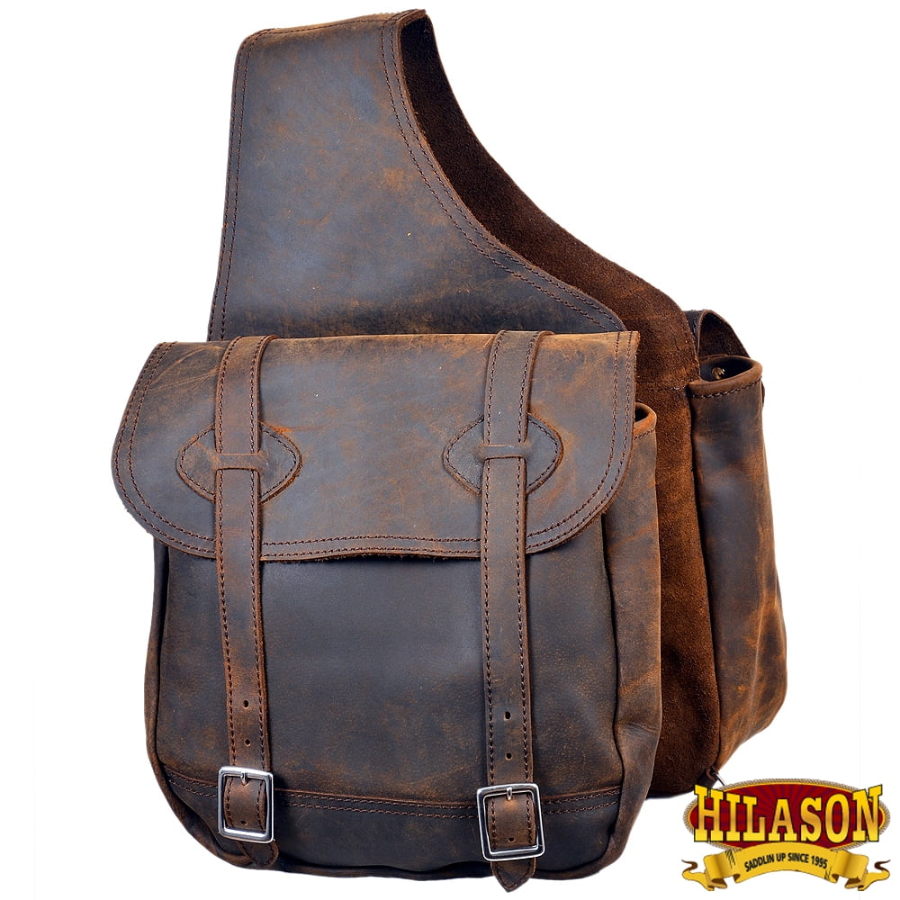 Leather Horse Saddle Bag Leather Chap For Trail Hilason
