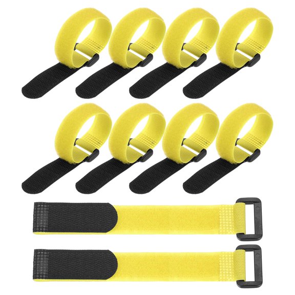 Uxcell Reusable Cable Tie Adjustable Hook and Loop Straps Cord Management Wire Wrap Cord Ties Organizer for Home 8 x 0.79 Inch Yellow