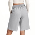 thumbnail image 3 of AKOEE Casual Shorts Womens Soft Elastic Drawstring Sweatshorts Loose Summer Wide Leg Short with Pockets, Gray M, 3 of 6