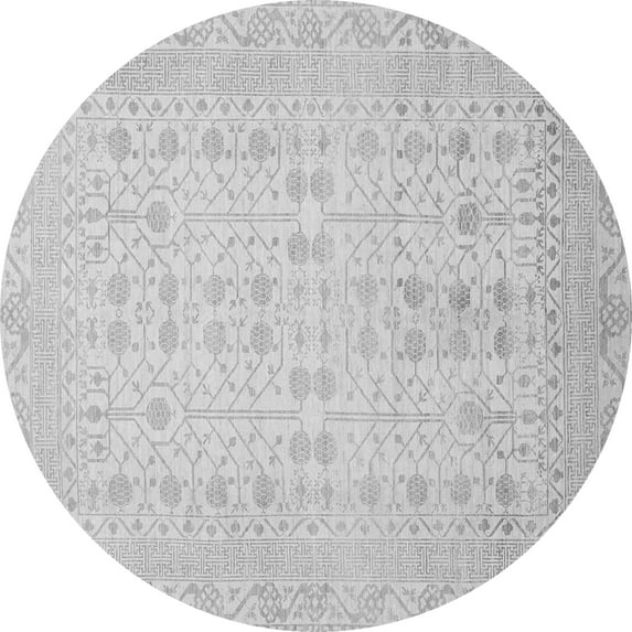 Ahgly Company Indoor Round Oriental Gray Traditional Area Rugs, 4' Round