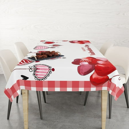 

Wyzesi Valentine Day Love Printed Tablecloth Table Table Table Bedside Table Dust Insulation Decorative Tablecloth