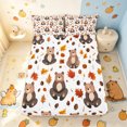 thumbnail image 5 of Manfei Cartoon Autumn Bear Queen Sheets, Fall Pine Cone Leaf Queen Sheet Sets, White Tan, 4pcs, 1 Flat Sheet, 1 Fitted Sheet and 2 Pillowcases, 5 of 6